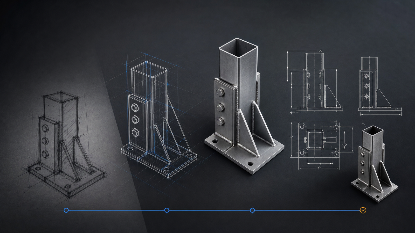 Von der Skizze über das 3D-Modell bis zur fertigungsreifen Werkstattzeichnung