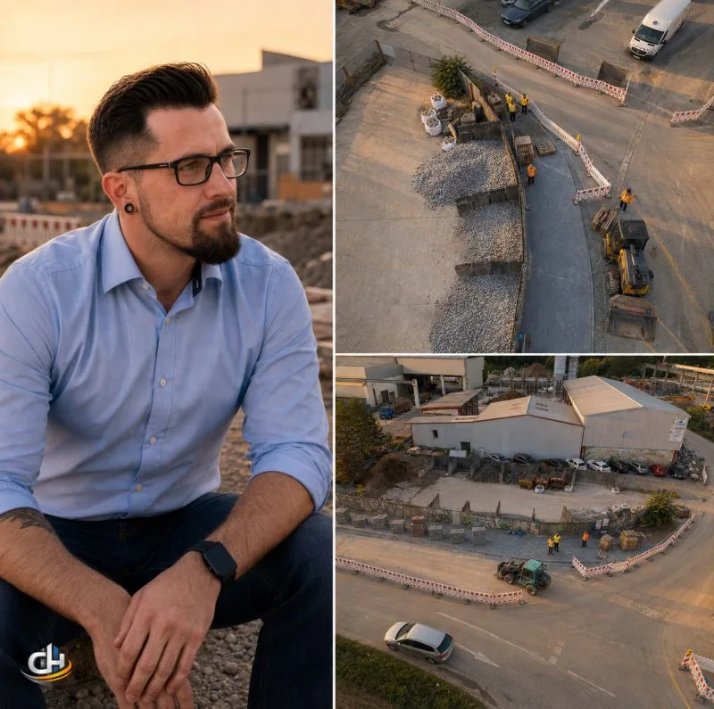 Christopher Hanser, Geschäftsführer HanserTech, auf der Baustelle
